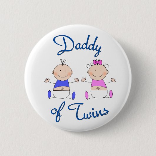 Papa van Twins Ronde Button 5,7 Cm (Voorkant)