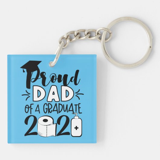 Papa van vader van een Afstuderen - 2021 Sleutelhanger (Achterkant)
