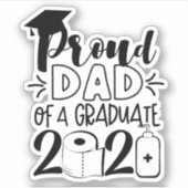 Papa van vader van een Afstuderen - 2021 Sticker (Voorkant)