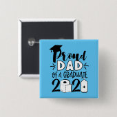 Papa van vader van een Afstuderen - 2021 Vierkante Button 5,1 Cm (Voorkant /achterkant)