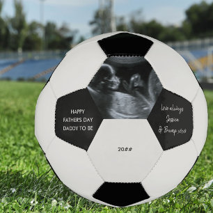 Papa van vaders worden Sonogram Aangepaste foto Voetbal