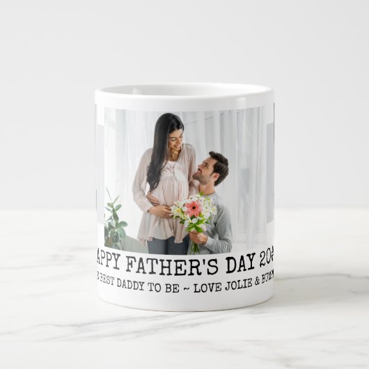 Papa van vaders wordt 3 Foto grijs Grote Koffiekop (Voorkant)