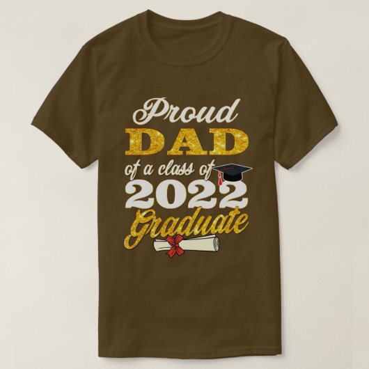 Papa van vier van tien Afstuderen vaders van 0 gra T-shirt (Design voorkant)