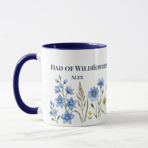 Papa van Wilde Bloemen Bloemig Blauw Aangepaste Na Mok