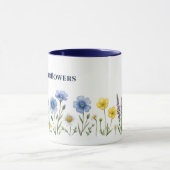 Papa van Wilde Bloemen Bloemig Blauw Aangepaste Na Mok (Midden)
