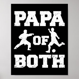 Papa van zowel grappig voetbal als karate papa poster