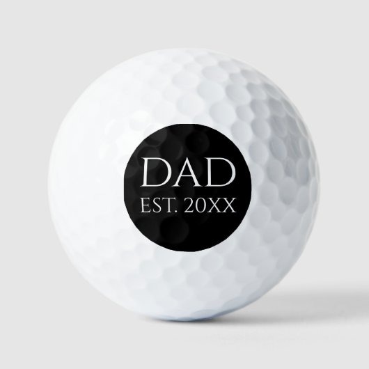 Papa Vastgesteld Eenvoudig Zwart Golfballen (Voorkant)