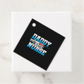 Papa-verdrietig verpleegkundige injectiespuit nati bedankjes labels (In situ)