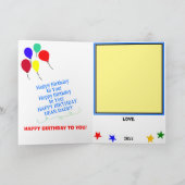 Papa Verjaardag Blauw Cupcake Tower Kinder kunstwe Kaart (Binnen)