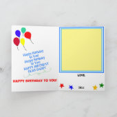 Papa Verjaardag Blauwe Cupcake Schrijf Draw Berich Kaart (Binnen)