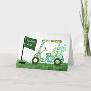 Papa Verjaardag Par-Effect Dad Golf Cart in woorde Kaart