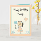 Papa Verjaardag van klein meisje groet Kaart (Gele Bloem)
