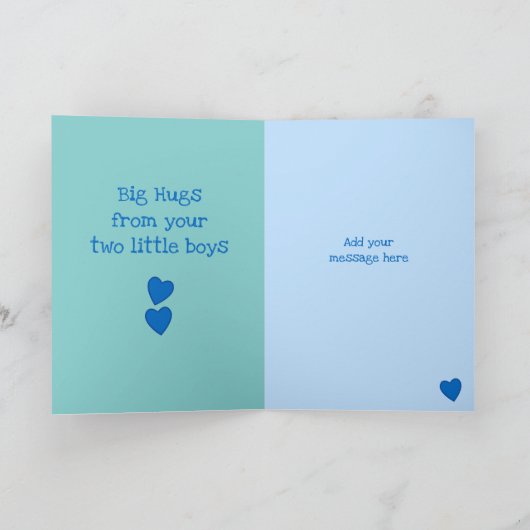 Papa verjaardag van kleine jongetjes kaart (Binnen)