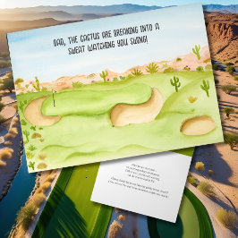 Papa, verjaardag woestijn golfbaan aquarel kaart