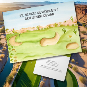 Papa, verjaardag woestijn golfbaan aquarel kaart