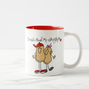 Papa - Verliefd op mijn dochter T-shirts en cadeau Tweekleurige Koffiemok