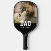 Papa Vestigde Leuke Vette Tekst Foto Pickleball Paddle (Achterkant)