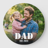 Papa vestigde Simple Bold Typography & Foto Grote Klok (Voorkant)