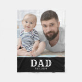 Papa Vestigde Vette Typografie Foto Fleece Deken (Voorkant)