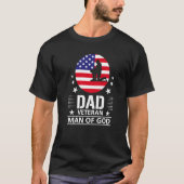 Papa Veteraan Man van God Man van God Amerikaanse  T-shirt (Voorkant)