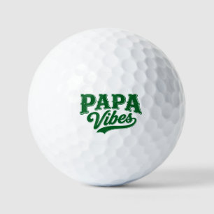 Papa Vibes Groene Retro Golfbal Ontwerp Golfballen