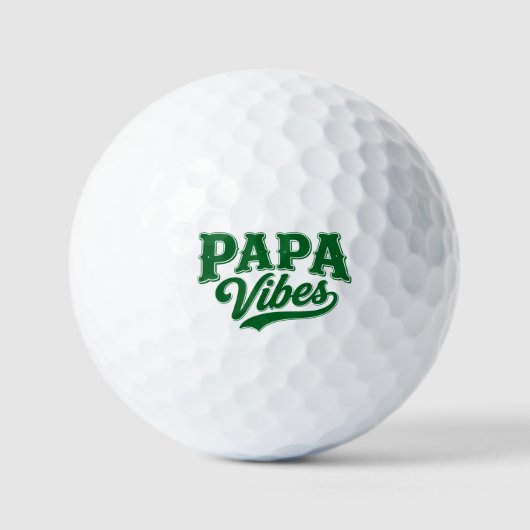 Papa Vibes Groene Retro Golfbal Ontwerp Golfballen (Voorkant)