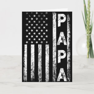 Papa Vintage Amerikaanse Vlag Vaderdag 4 Juli Kaart