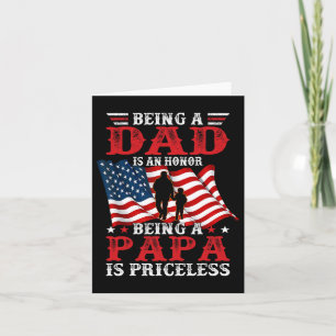 Papa Vintage Amerikaanse Vlag Vaderdag 4 Juli Kaart