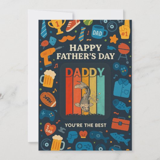 papa Vist jou de beste vaderdag Kaart (Voorkant)