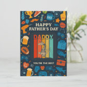 papa Vist jou de beste vaderdag Kaart (Staand voorkant)