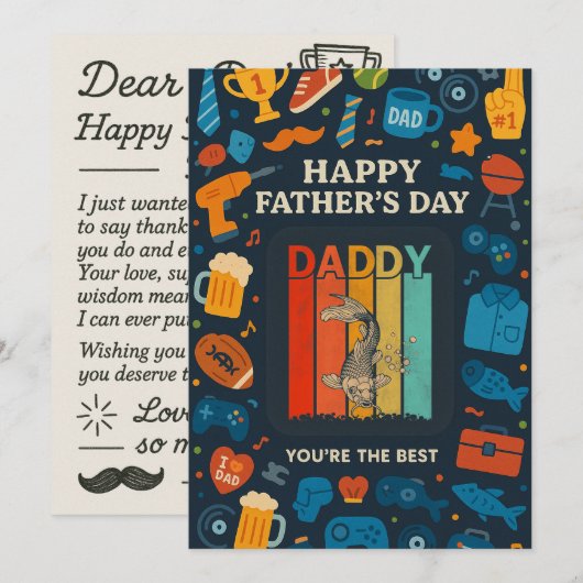  papa Vist jou de beste vaderdag Kaart (Voorkant / Achterkant)