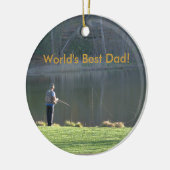 Papa Vist Pond Park Pink Trees Omkeerbaar Keramisch Ornament (Links)