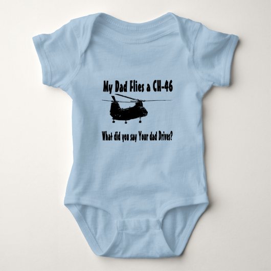 Papa vliegt met een CH 46 helikopter Romper (Voorkant)