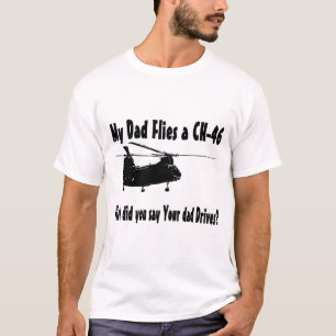Papa vliegt met een CH 46 helikopter T-shirt