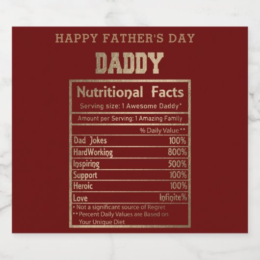 Papa Voedingsfeiten Vaderdag Bier Etiket (Enkel label)