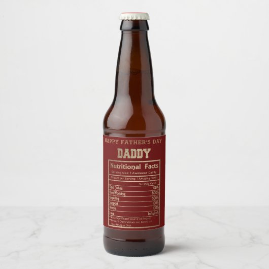 Papa Voedingsfeiten Vaderdag Bier Etiket (Voorkant)