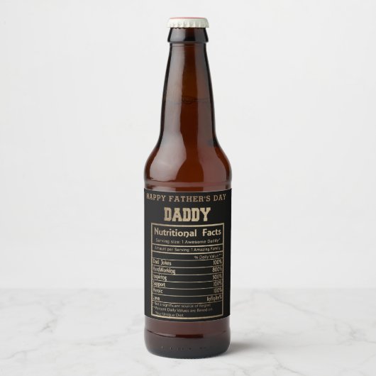 Papa Voedingsfeiten Vaderdag Bier Etiket (Voorkant)