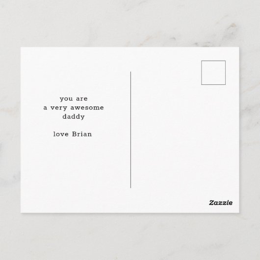 Papa Voedingsfeiten Vaderdag Briefkaart (Achterkant)