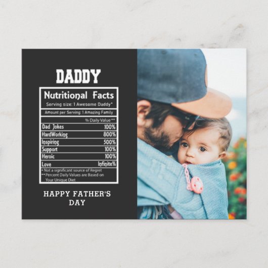 Papa Voedingsfeiten Vaderdag Briefkaart (Voorkant)