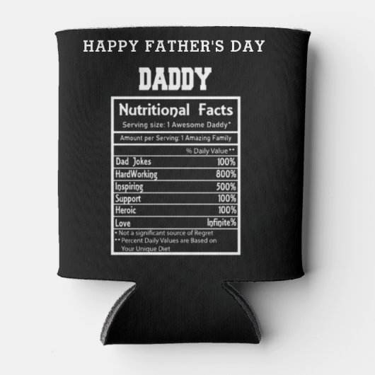 Papa Voedingsfeiten Vaderdag Koelbox Blikjeskoeler (Voorkant)
