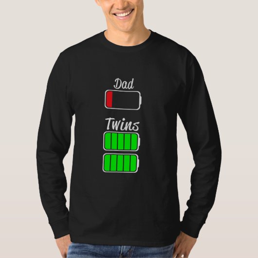 Papa von ZWillen verwachttant dad of twins  T-shirt (Voorkant)
