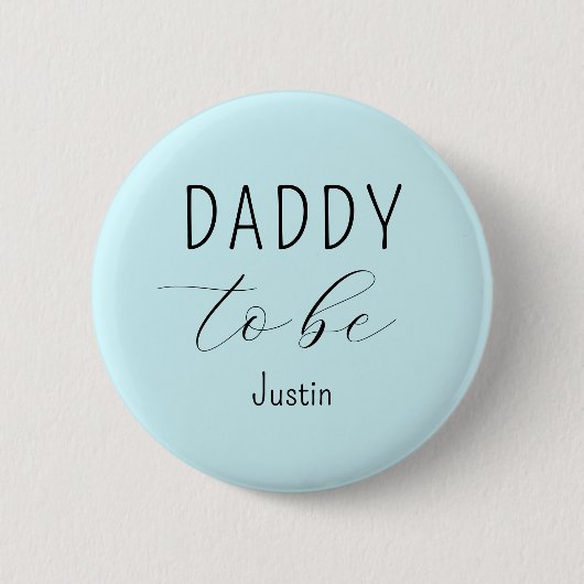 Papa voor Blauwe Baby shower Button (Voorkant)