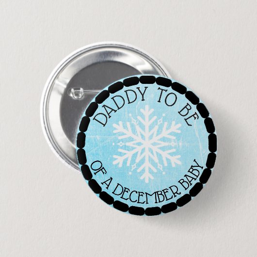 Papa voor Blauwe Winterdecember Baby Button (Voorkant /achterkant)
