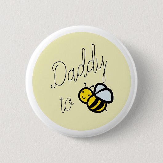 Papa voor de Baby shower van Pappa Gele Button (Voorkant)