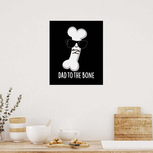Papa voor de botte schimmelanatomie pun Dark BG Poster (Keuken)