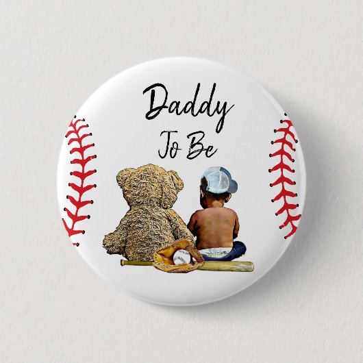 Papa voor een Lil Slugger Baby shower Button (Voorkant)