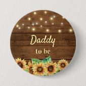 Papa voor het nieuwe vader Zonnebloem Baby shower Ronde Button 7,6 Cm (Voorkant)