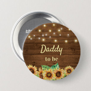 Papa voor het nieuwe vader Zonnebloem Baby shower Ronde Button 7,6 Cm