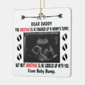 Papa voor kerstcadeaufoto keramisch ornament (Links)