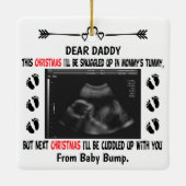 Papa voor kerstcadeaufoto keramisch ornament (Achterkant)